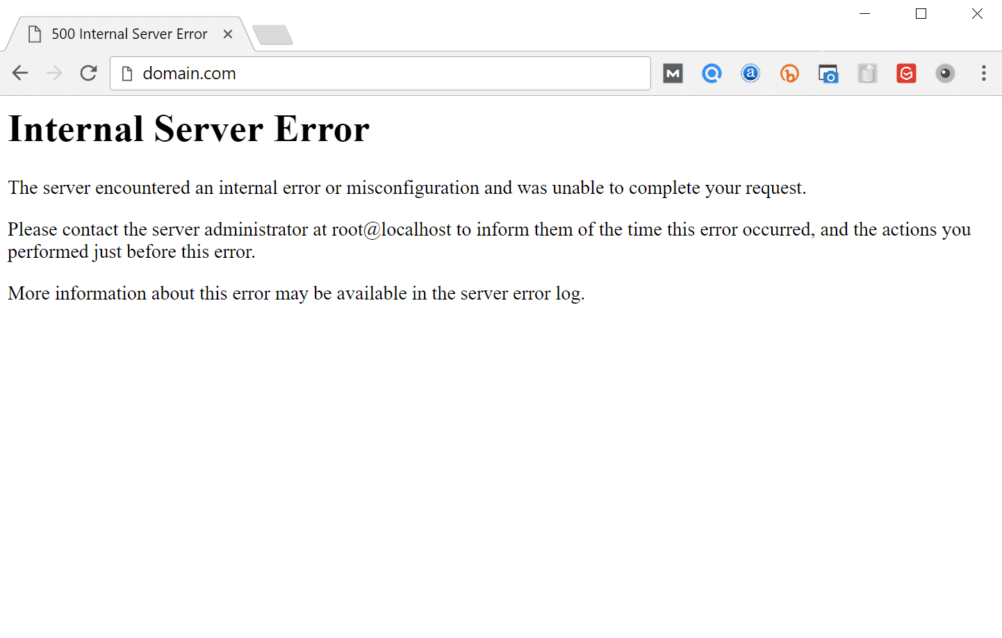Internal Server Error 500